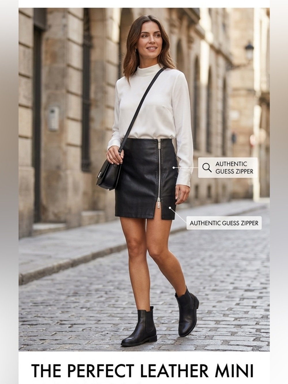 Guess Black Leather Garment